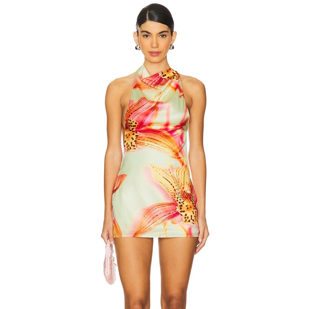Backless High Neck Mini Dress